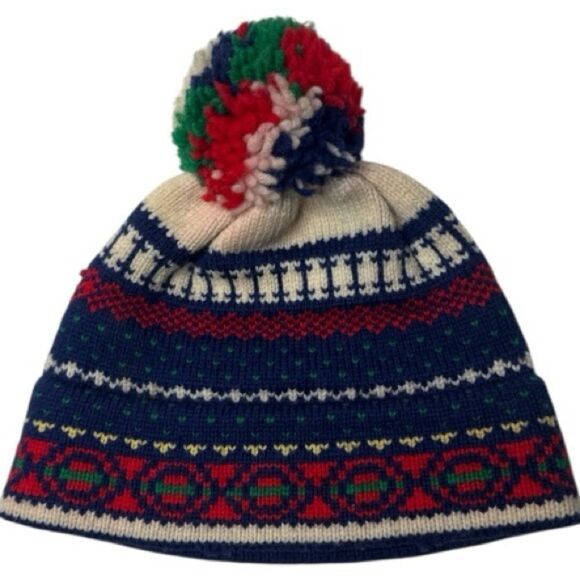 Vintage L.Quest Smith 1970’s 100% Wool Pom Pom Hat. main image 4